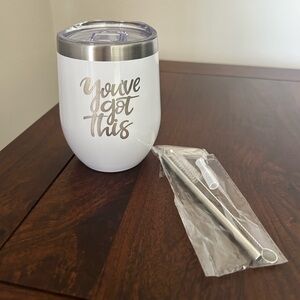 12oz Tumbler / Insulated Travel Cup / Mug “You’ve Got This” (NWOT) with Straw